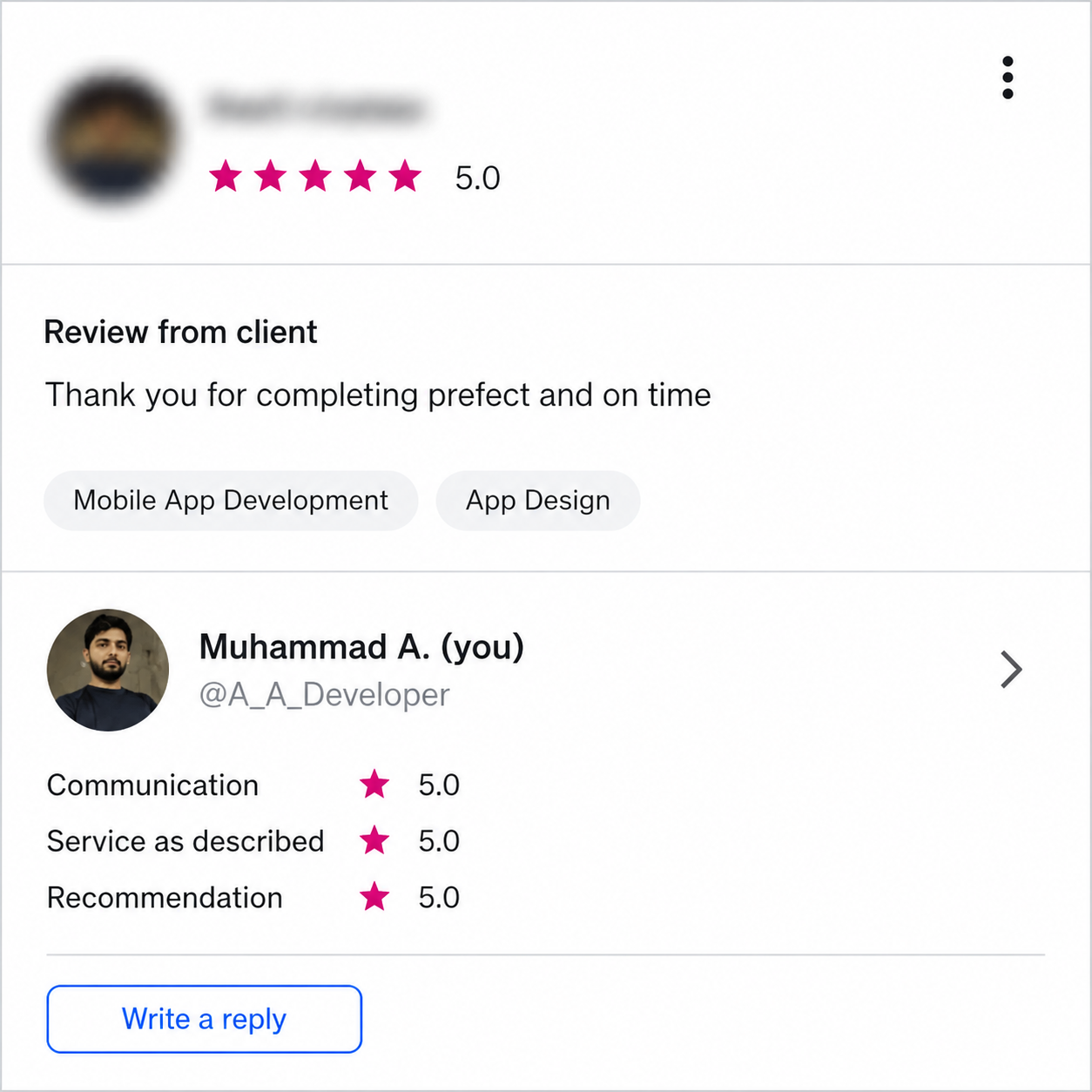 Mobile App Development client review